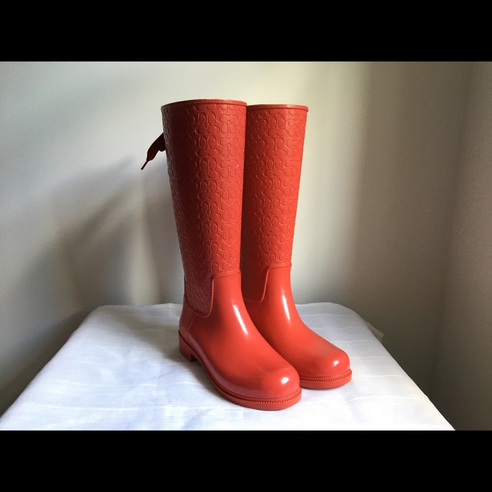 Coach Red Rain Boots